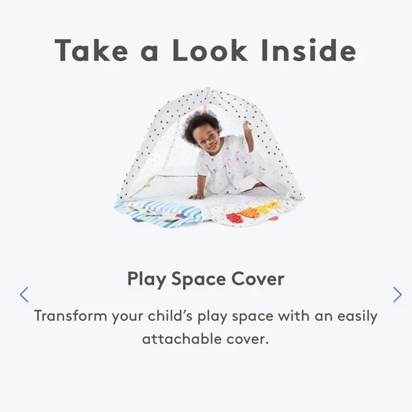 Lovevery Play Gym Play Space Tent Cover ONLY White Black Polka Dot  Replacement